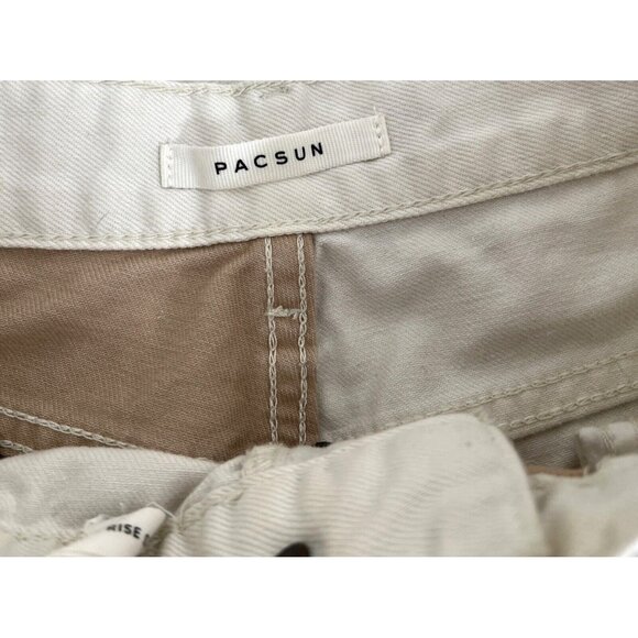 PacSun Womens High Rise Straight Jeans Two-Tone Beige/White Size 24 - Picture 4 of 11